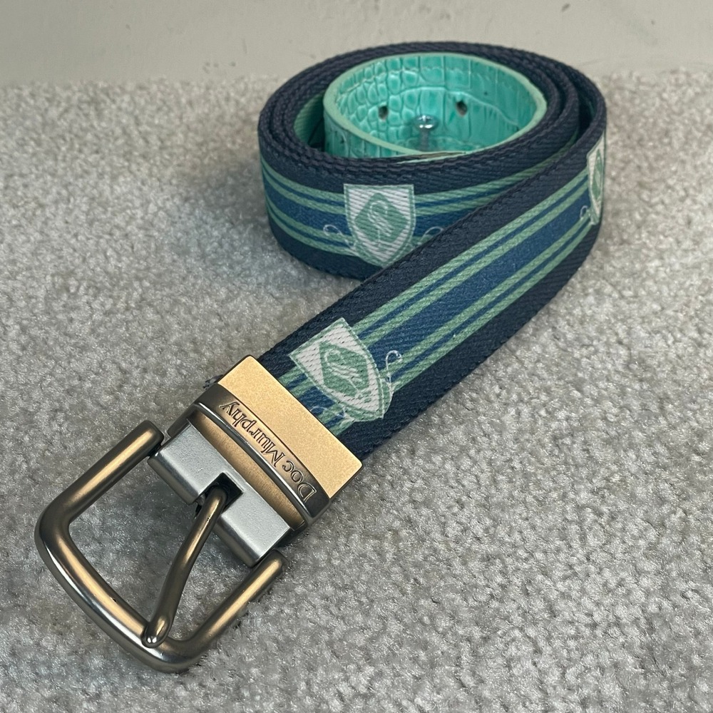 Doc Murphy Mens Reversible Golf Belt Navy Mint‎ Green Stripe Golf Icons Size 36